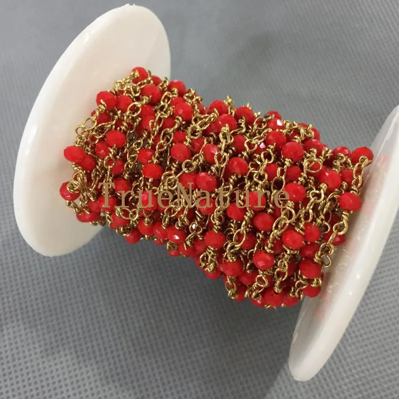 Wholesale Gold Or Silver Finish Brass Rosary Chains Crystal Beads Wire Wrapped Beaded Chains In 3*4 mm 5 Meters RC4760
Wholesale Gold Or Silver Finish Brass Rosary Chains Crystal Beads Wire Wrapped Beaded Chains In 3*4 mm 5 Meters RC4760