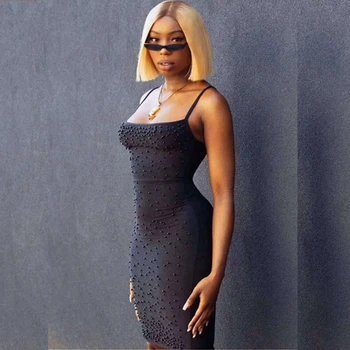 2018 Elegant Black Sleeveless Beads Bandage Dress Spaghetti Strap Backless Sexy Women Solid Autumn Party Vestidos Wholesale
2018 Elegant Black Sleeveless Beads Bandage Dress Spaghetti Strap Backless Sexy Women Solid Autumn Party Vestidos Wholesale