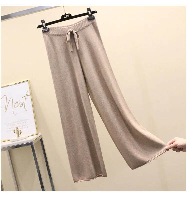 Women thick wide-leg pants rolled loose knit wide leg pants women's autumn winter new high waist was thin thick nine pants
Women thick wide-leg pants rolled loose knit wide leg pants women's autumn winter new high waist was thin thick nine pants