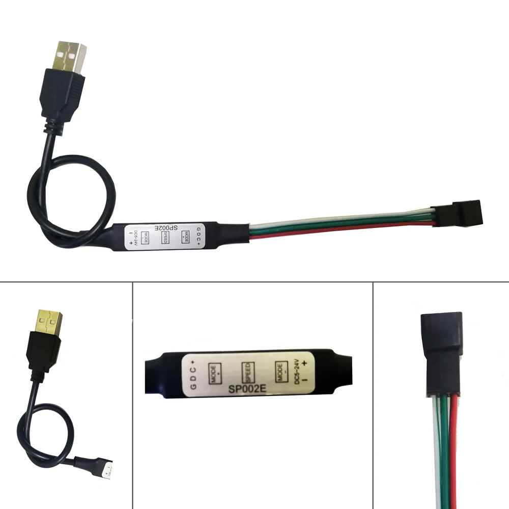 Mini USB RGB Led Controller SP002E For WS2812B WS2812 Dream Color Led Pixel Strip Module JQ Light DC5V 3Key
Mini USB RGB Led Controller SP002E For WS2812B WS2812 Dream Color Led Pixel Strip Module JQ Light DC5V 3Key