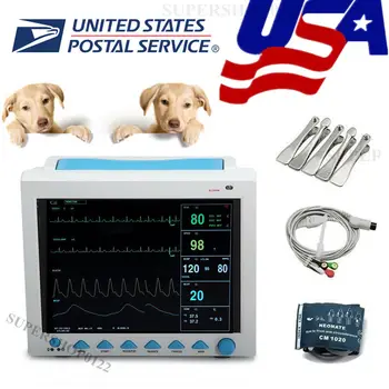 

FDA Vet Veterinary Vital Signs ICU Patient Monitor 6-paraMeter For Dog/Cat/Horse CMS8000VET CONTEC ECG, RESP, SpO2, PR, NIBP