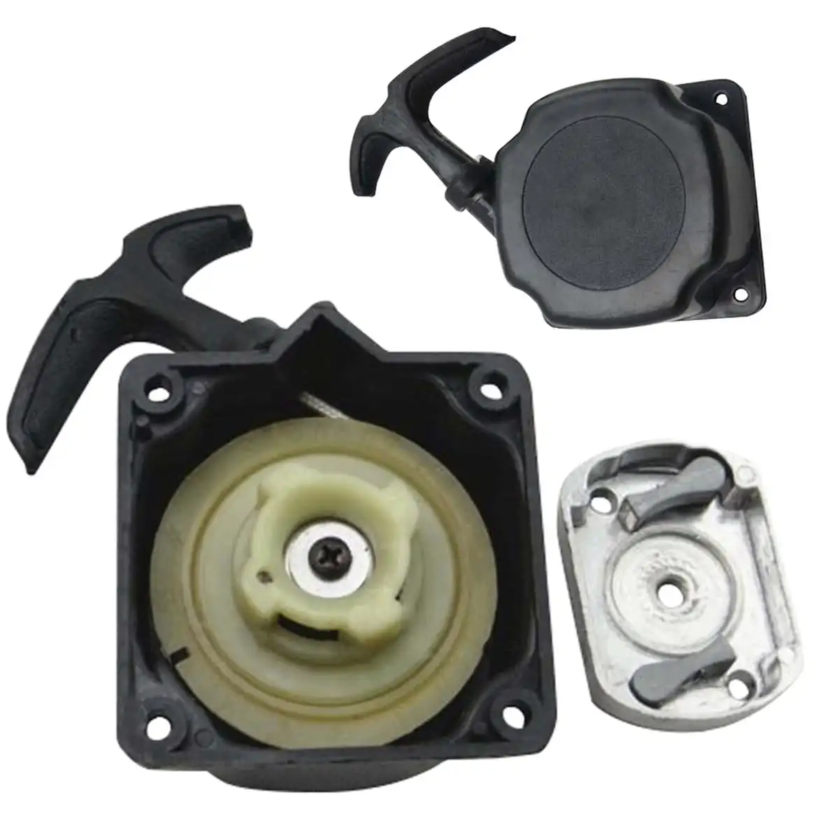 1x pull starter + 1x SHIM 1x Gasket+ 4x Bolts Recoil Pull Starter + Cog Part Gas Scooter
1x pull starter + 1x SHIM 1x Gasket+ 4x Bolts Recoil Pull Starter + Cog Part Gas Scooter