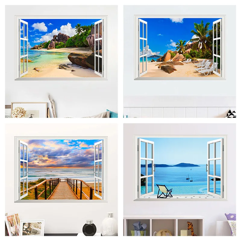 Sea Beach Island 3d Window Wall Stickers For Bedroom Home Decoration Diy Scenery Wall Mural Art Landscape Pvc Decals
Sea Beach Island 3d Window Wall Stickers For Bedroom Home Decoration Diy Scenery Wall Mural Art Landscape Pvc Decals