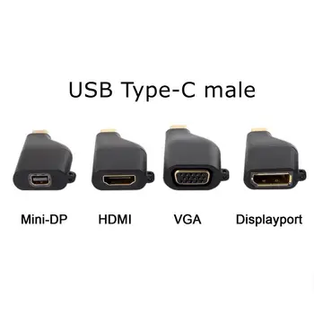 USB-C Type C male to HDMI VGA DP Mini DP Displayport female Converter Adapter Connector 4K 2K with Chain for Tablet & Phone
USB-C Type C male to HDMI VGA DP Mini DP Displayport female Converter Adapter Connector 4K 2K with Chain for Tablet & Phone
