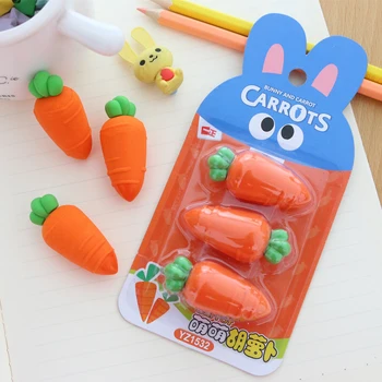 3 pcs/set novelty Carrot rubber eraser creative kawaii stationery office school supplies papelaria gift for kids
3 pcs/set novelty Carrot rubber eraser creative kawaii stationery office school supplies papelaria gift for kids