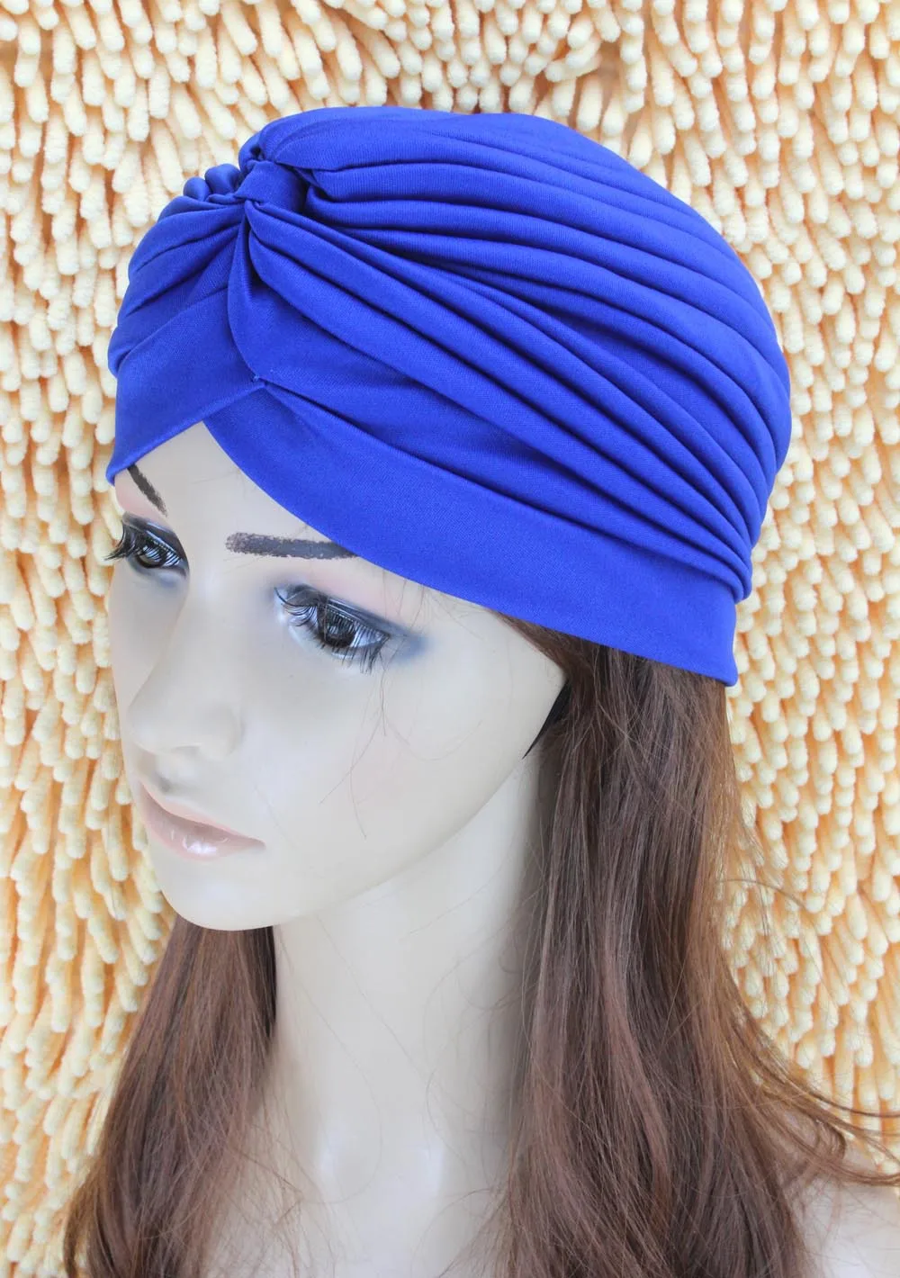 2016 New Fashion Women Turban Hat Bohemia 21 Solid Color Fold Beanies Female Simple Autumn Bonnet Indian Turban Hats For Women (23)