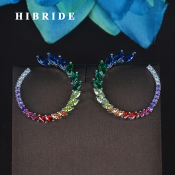 HIBRIDE Luxury Design Leaf Shape Clear Cubic Zironia White Gold Color Stud Earrings For Women Jewelry Boucle d'oreille E-747
HIBRIDE Luxury Design Leaf Shape Clear Cubic Zironia White Gold Color Stud Earrings For Women Jewelry Boucle d'oreille E-747