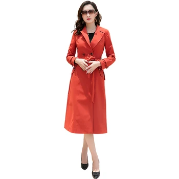 Spring Women Trench Coat Dark Red Long Overcoat Female Double Breasted Lapel With Belt womens windbreakers
Spring Women Trench Coat Dark Red Long Overcoat Female Double Breasted Lapel With Belt womens windbreakers