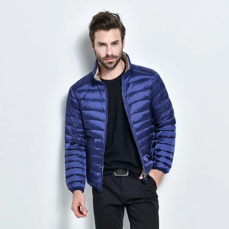 New arrival double sided reversible ultra thin weight light long sleeved stand collar 90 white down jacket plus size g8963
New arrival double sided reversible ultra thin weight light long sleeved stand collar 90 white down jacket plus size g8963