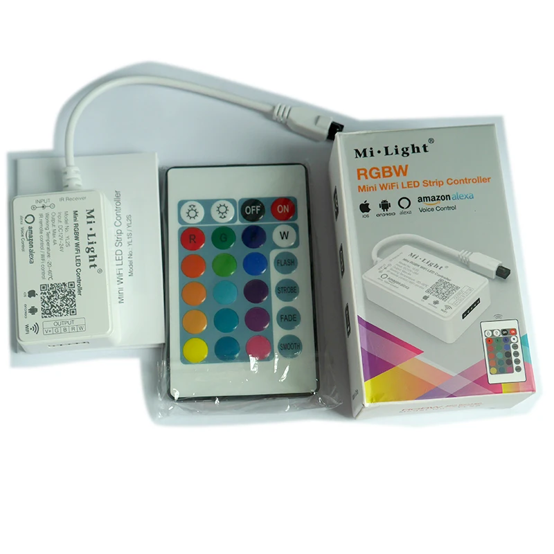 Milight YL1S/YL2S Mini WiFi LED Smart Light Controller DC12-24V IR Remote 4 Group Alexa Control For RGB/RGBW LED Strip tape
Milight YL1S/YL2S Mini WiFi LED Smart Light Controller DC12-24V IR Remote 4 Group Alexa Control For RGB/RGBW LED Strip tape