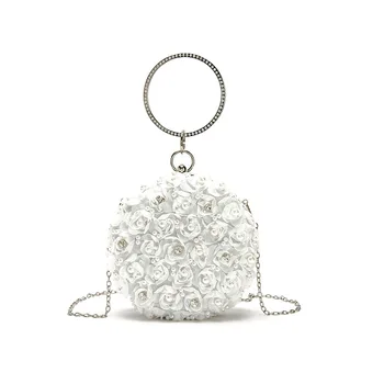 Metal Rng Tote bag Elegant Female Round Bag 2019 New Quality Women's Handbag Diamond Pearl Flower Chain Shoulder Messenger Bag
Metal Rng Tote bag Elegant Female Round Bag 2019 New Quality Women's Handbag Diamond Pearl Flower Chain Shoulder Messenger Bag