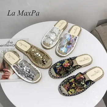 Fashion Women Mules Shoes Flats 2019 Spring New Square Toe Sequin Bling Slip On Casual Flats Heel Bling Slippers Sandals Slides
Fashion Women Mules Shoes Flats 2019 Spring New Square Toe Sequin Bling Slip On Casual Flats Heel Bling Slippers Sandals Slides