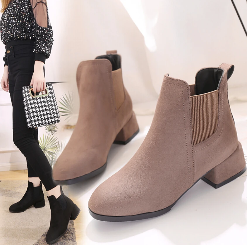 Autumn Winter Boots women Camel Black Ankle Boots For Women Thick Heel Slip On Ladies Shoes Boots 35-41
Autumn Winter Boots women Camel Black Ankle Boots For Women Thick Heel Slip On Ladies Shoes Boots 35-41