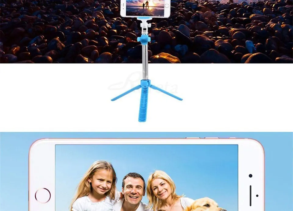 Roreta Handheld Bluetooth Selfie Stick Wireless Extendable Monopod Shutter Remote Foldable Mini Tripod For iPhone 8 X 7 6s Plus