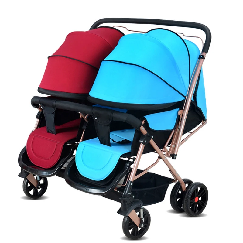Image Twins Strollers Prams Baby Strollers 3 In 1 Carriage Folded Baby Kinderwagen Luxury Landscape Carts Stroller GH264