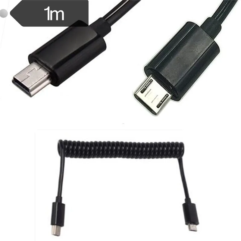 Spiral Coiled Micro USB B 5Pin M to Mini USB B 5Pin Male adapter adaptor Cable 1M 3FT
Spiral Coiled Micro USB B 5Pin M to Mini USB B 5Pin Male adapter adaptor Cable 1M 3FT