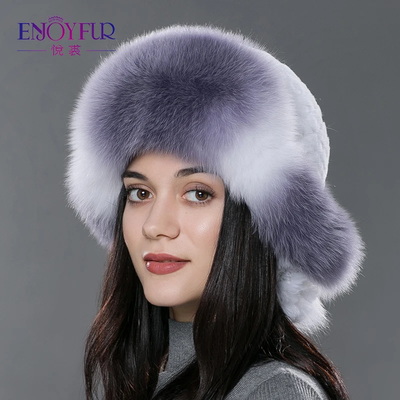 Women's fur bomer hat for winter natural rex rabbit fox fur caps thick warm winter fur hat Russian style fur headwear
Women's fur bomer hat for winter natural rex rabbit fox fur caps thick warm winter fur hat Russian style fur headwear