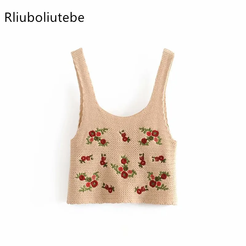 Sleeveless Embroidery Knit Crop Top Women Short Knitted Blouse Sexy Casual Floral Top Fashion Backless Blusas Mujer Streetwear
Sleeveless Embroidery Knit Crop Top Women Short Knitted Blouse Sexy Casual Floral Top Fashion Backless Blusas Mujer Streetwear