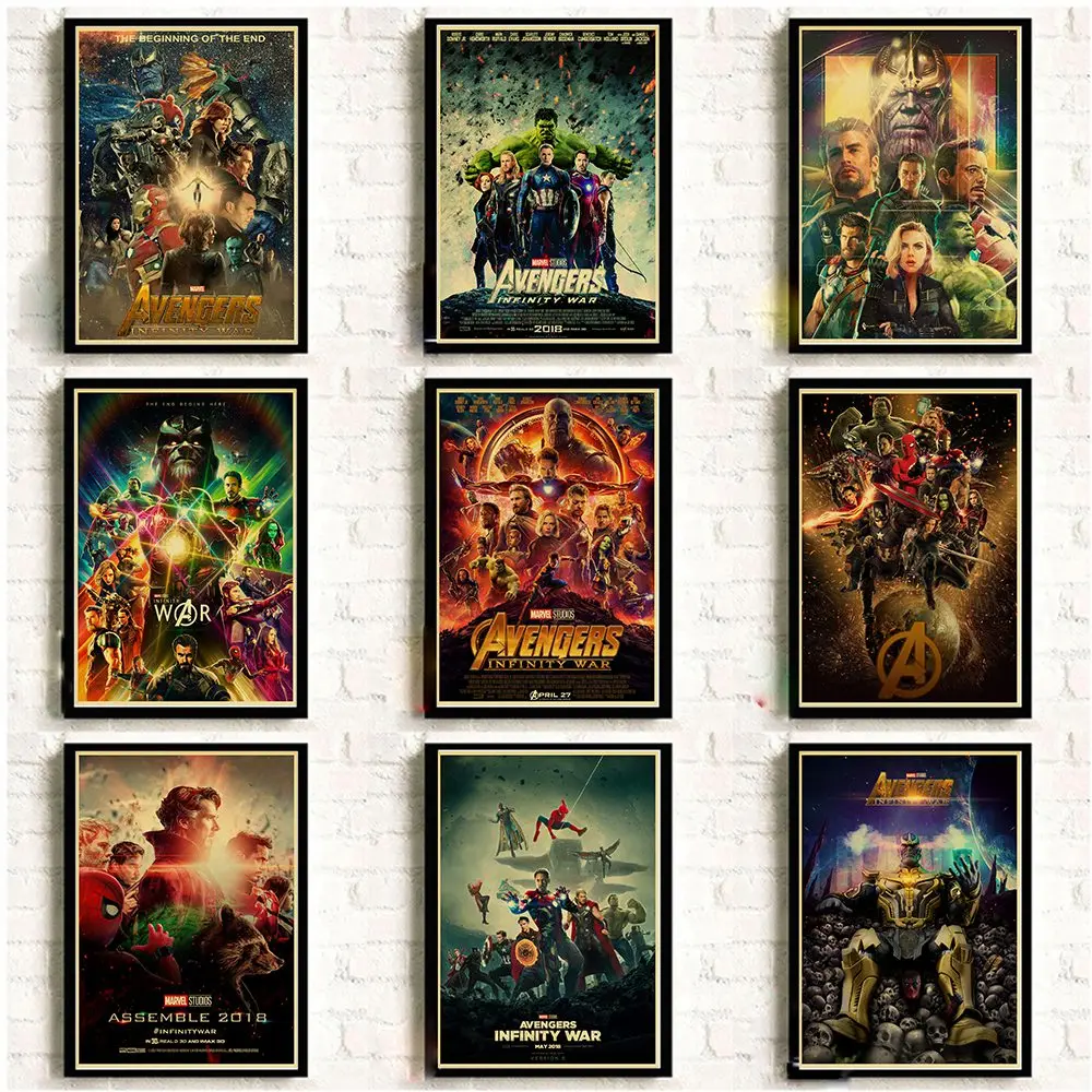 Vinatge Marvel Movie Avengers Infinity War Poster Kraft Paper Printed Retro Superhero Posters Home Room Decor Wall sticker
Vinatge Marvel Movie Avengers Infinity War Poster Kraft Paper Printed Retro Superhero Posters Home Room Decor Wall sticker