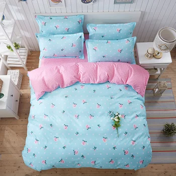 Blue&Pink Polyester Fabric Bedding Set for Girls Queen Size Quilt Cover Sheet&pillowcase Sets 4pcs Flower Printing BedCovers
Blue&Pink Polyester Fabric Bedding Set for Girls Queen Size Quilt Cover Sheet&pillowcase Sets 4pcs Flower Printing BedCovers