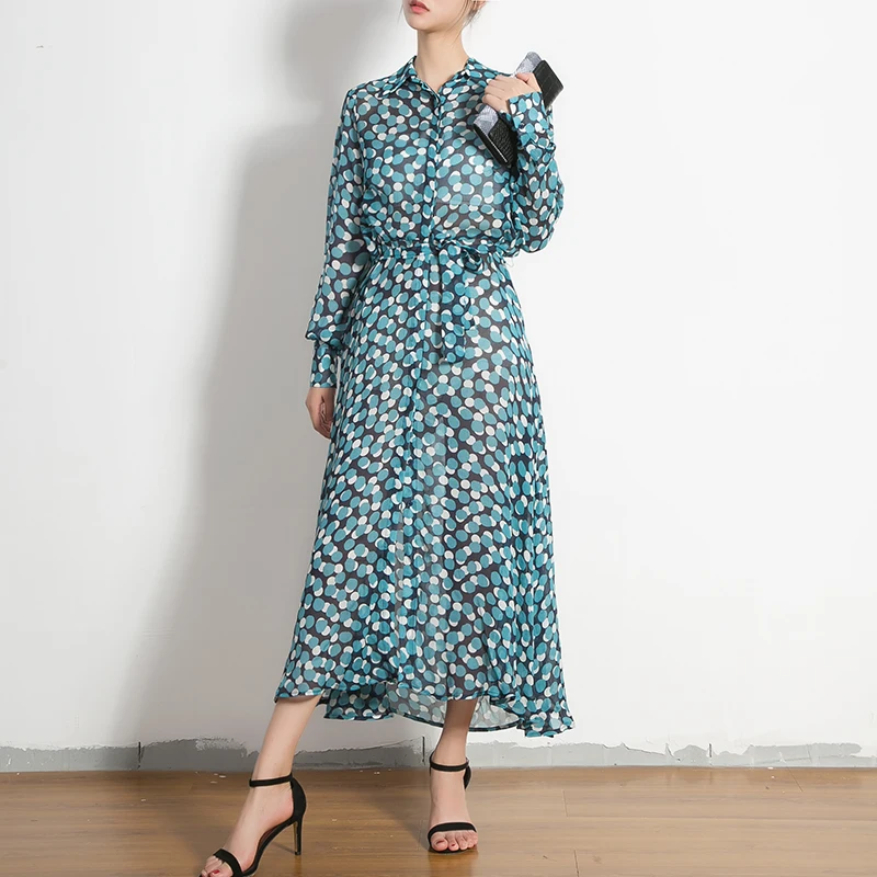 Natural Silk Sashes Dress 100% Mulberry Silk Women Long-sleeve Dot Shirt Dresses S M L FREE SHIPPING
Natural Silk Sashes Dress 100% Mulberry Silk Women Long-sleeve Dot Shirt Dresses S M L FREE SHIPPING