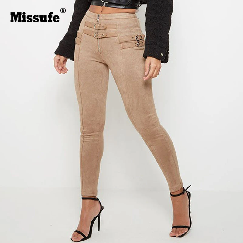 Missufe Fashion Women Suede Pants Ladies Leather Trousers Full Length Zipper Belt Office Casual Pencil High Waist Pants Female
Missufe Fashion Women Suede Pants Ladies Leather Trousers Full Length Zipper Belt Office Casual Pencil High Waist Pants Female