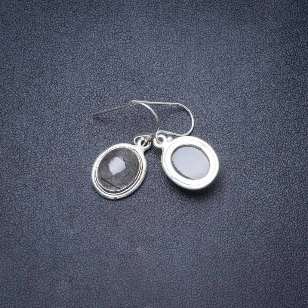 Natural Tourmalinated Quartz Handmade Unique 925 Sterling Silver Earrings 1.25" Y3557
Natural Tourmalinated Quartz Handmade Unique 925 Sterling Silver Earrings 1.25" Y3557