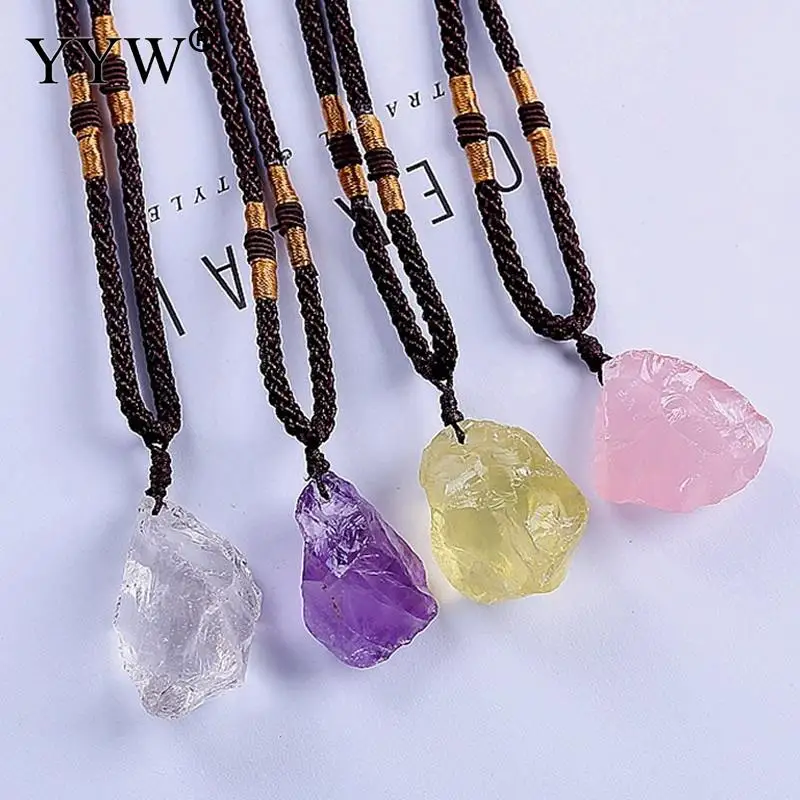 5pc/lot Pink Purple Irregular Natural Stone Pendant Nylon Cord Nuggets Unisex Necklace Wholesale Jewelry Couple Anniversary
5pc/lot Pink Purple Irregular Natural Stone Pendant Nylon Cord Nuggets Unisex Necklace Wholesale Jewelry Couple Anniversary