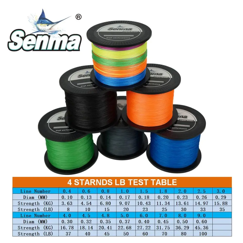 Senma 4X 300M 500M PE Fishing Line 4 Strands Braided Fishing Line 8-80LB Multifilament Fishing Line Smooth
Senma 4X 300M 500M PE Fishing Line 4 Strands Braided Fishing Line 8-80LB Multifilament Fishing Line Smooth