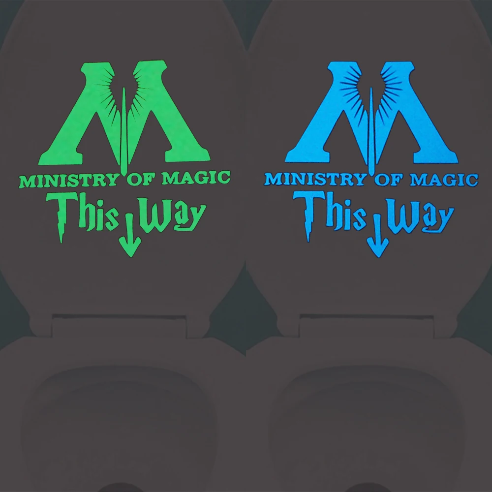 MInistry of Magic This Way Glow in the Dark Toilet Sticker Decal Home Decor Luminous Wall Sticker Bathroom Door Washroom DIY
MInistry of Magic This Way Glow in the Dark Toilet Sticker Decal Home Decor Luminous Wall Sticker Bathroom Door Washroom DIY