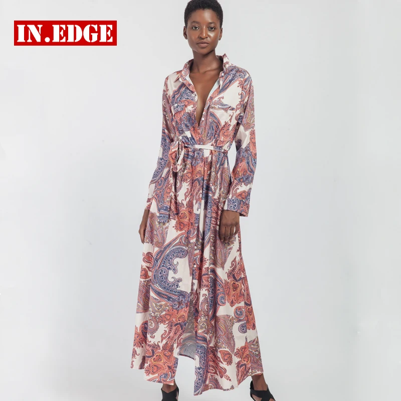 Elegant Women Long Sleeve Maxi Dresses Flower Floral Print Beach Sexy Split Shirt Blouse Style Dress Vestidos Loose Tunik Boho
Elegant Women Long Sleeve Maxi Dresses Flower Floral Print Beach Sexy Split Shirt Blouse Style Dress Vestidos Loose Tunik Boho