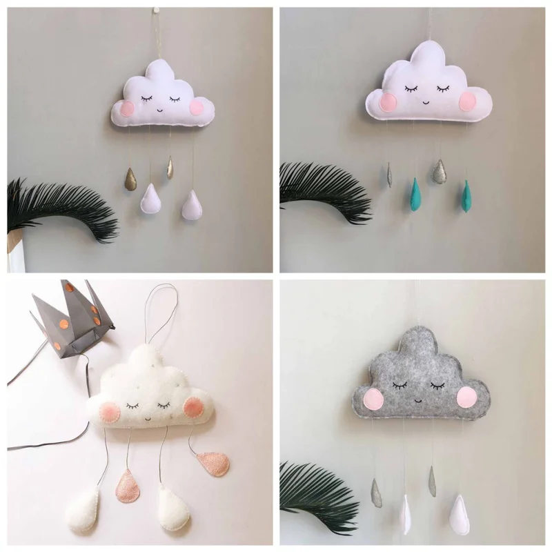 Nordic Felt Cloud Raindrops Garland Baby Room Wall Decorations Tents Decor Clouds Smiles Photography Props Kid Room Decoration
Nordic Felt Cloud Raindrops Garland Baby Room Wall Decorations Tents Decor Clouds Smiles Photography Props Kid Room Decoration
