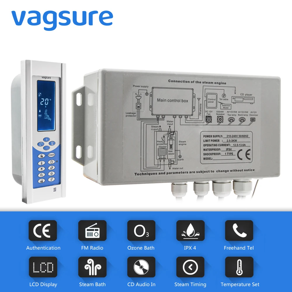 CE Certification 1.5kw AC 110V Shower Steam Generator with a Computer Control Panel for Sauna Steam Room Wall Mounted
CE Certification 1.5kw AC 110V Shower Steam Generator with a Computer Control Panel for Sauna Steam Room Wall Mounted