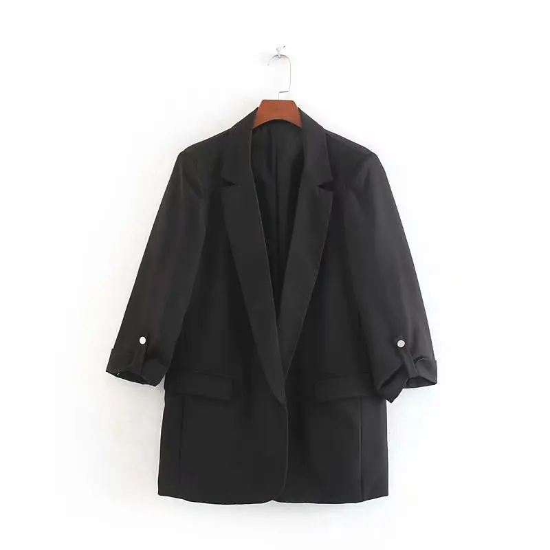 women elegant roll up black color casual blazer Notched collar open stitch outwear business suit office lady autumn tops CT243
women elegant roll up black color casual blazer Notched collar open stitch outwear business suit office lady autumn tops CT243