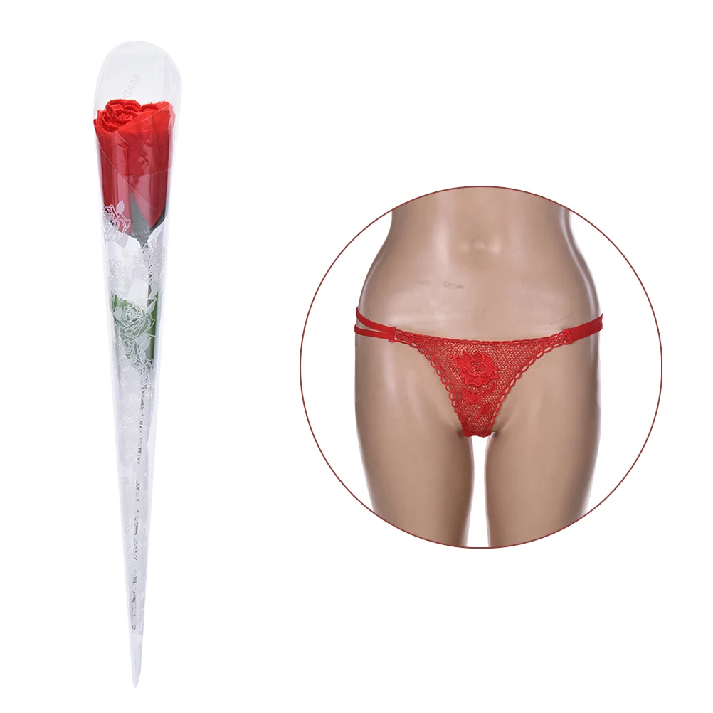 Creative Women Sexy Rose Flower Lace G-string Briefs Thongs Romantic V-string Panties 1Pcs Valentine's Day Gift Red Color
Creative Women Sexy Rose Flower Lace G-string Briefs Thongs Romantic V-string Panties 1Pcs Valentine's Day Gift Red Color