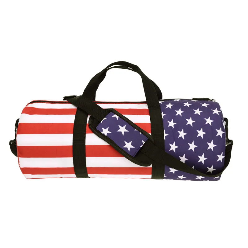Image Outdoor Sport Soccer Basketball Training bags For Women Gym bag Fitness American flag Printing Shoulder Travel Duffle Bag