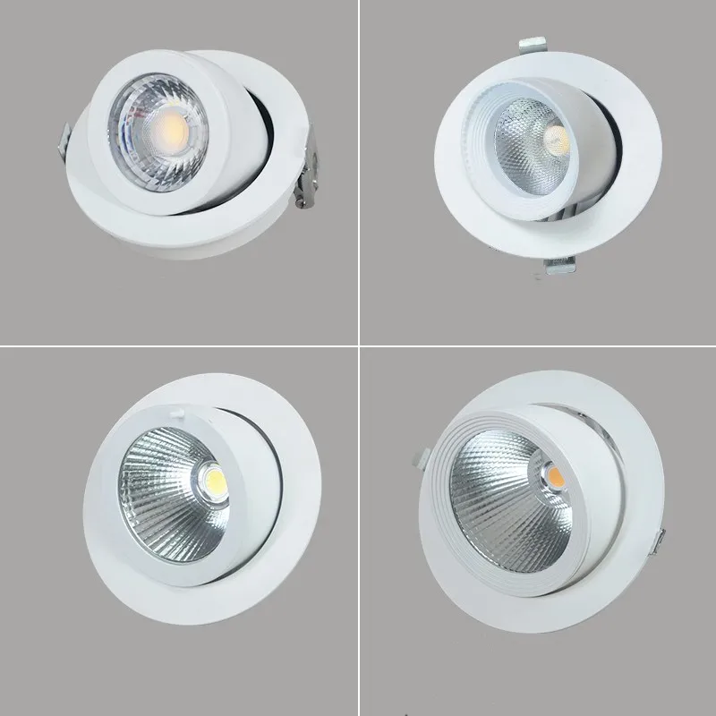 

AC85-265V 40W/30W/20W COB embedded down lamp ,Rotatable 3000K,4000K,6000K ceiling trunk light for dress,painting accent lamp