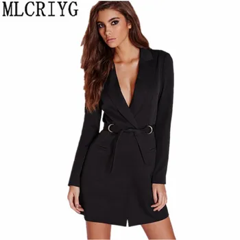 2019 Long Blazer Feminino Black White Spring Autumn Jacket Women blazers and Jackets Deep v-neck Women's Suit Office Wear YQ192
2019 Long Blazer Feminino Black White Spring Autumn Jacket Women blazers and Jackets Deep v-neck Women's Suit Office Wear YQ192