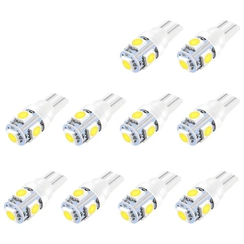 10 Pcs White T10 194 W5W 168 2825 Bulbs 5050 5SMD LED Light for Car Interior Dome Map Lights Exterior License Plate Lights Lamp 
10 Pcs White T10 194 W5W 168 2825 Bulbs 5050 5SMD LED Light for Car Interior Dome Map Lights Exterior License Plate Lights Lamp