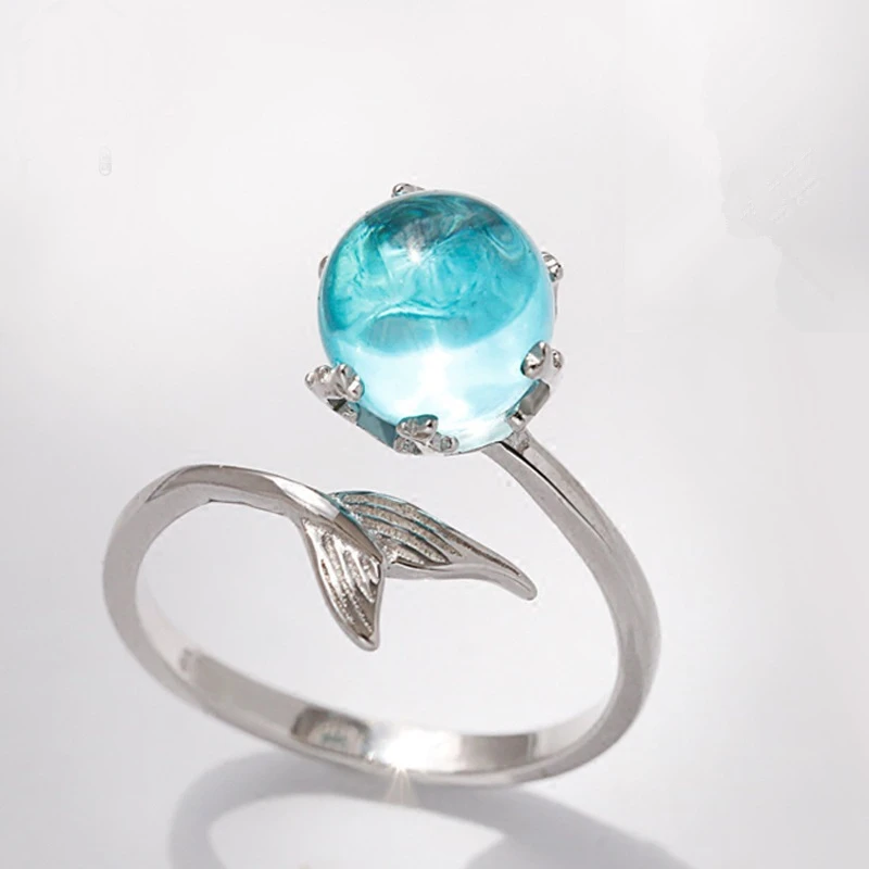8Seasons Fashion Rings Silver Color Copper-Nickel Alloy Circle Mermaid Style Lake Blue Stone Rings Romantic Charms For Women,1PC
8Seasons Fashion Rings Silver Color Copper-Nickel Alloy Circle Mermaid Style Lake Blue Stone Rings Romantic Charms For Women,1PC