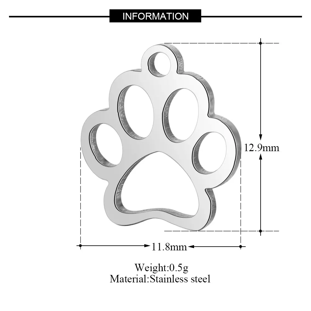 50pcs/lot Grace Moments 316L Stainless Steel Charm Hollow Out Animal Dog Paw Pendant Charms for Making Bracelet & Necklace
50pcs/lot Grace Moments 316L Stainless Steel Charm Hollow Out Animal Dog Paw Pendant Charms for Making Bracelet & Necklace