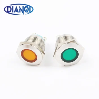 LED Metal Indicator light 19mm waterproof Signal lamp LIGHT 3V 6V 12V 24V 220V screw connect red yellow blue white 19ZSD.T.L
LED Metal Indicator light 19mm waterproof Signal lamp LIGHT 3V 6V 12V 24V 220V screw connect red yellow blue white 19ZSD.T.L