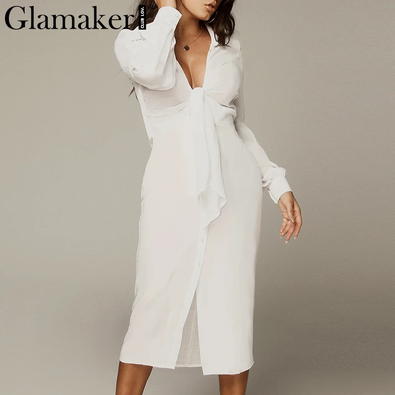 Glamaker Sexy long sleeve v neck long dress Women loose casual maxi dress elegant female Streetwear fashion party dress vestidos
Glamaker Sexy long sleeve v neck long dress Women loose casual maxi dress elegant female Streetwear fashion party dress vestidos