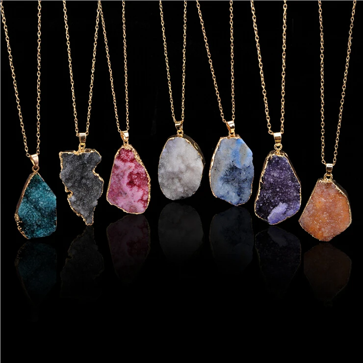 F&U 100% Natural Stone Pendant Necklace Irregular Colorful Stone Charms Jewelry Collares bijoux piedras naturales
F&U 100% Natural Stone Pendant Necklace Irregular Colorful Stone Charms Jewelry Collares bijoux piedras naturales