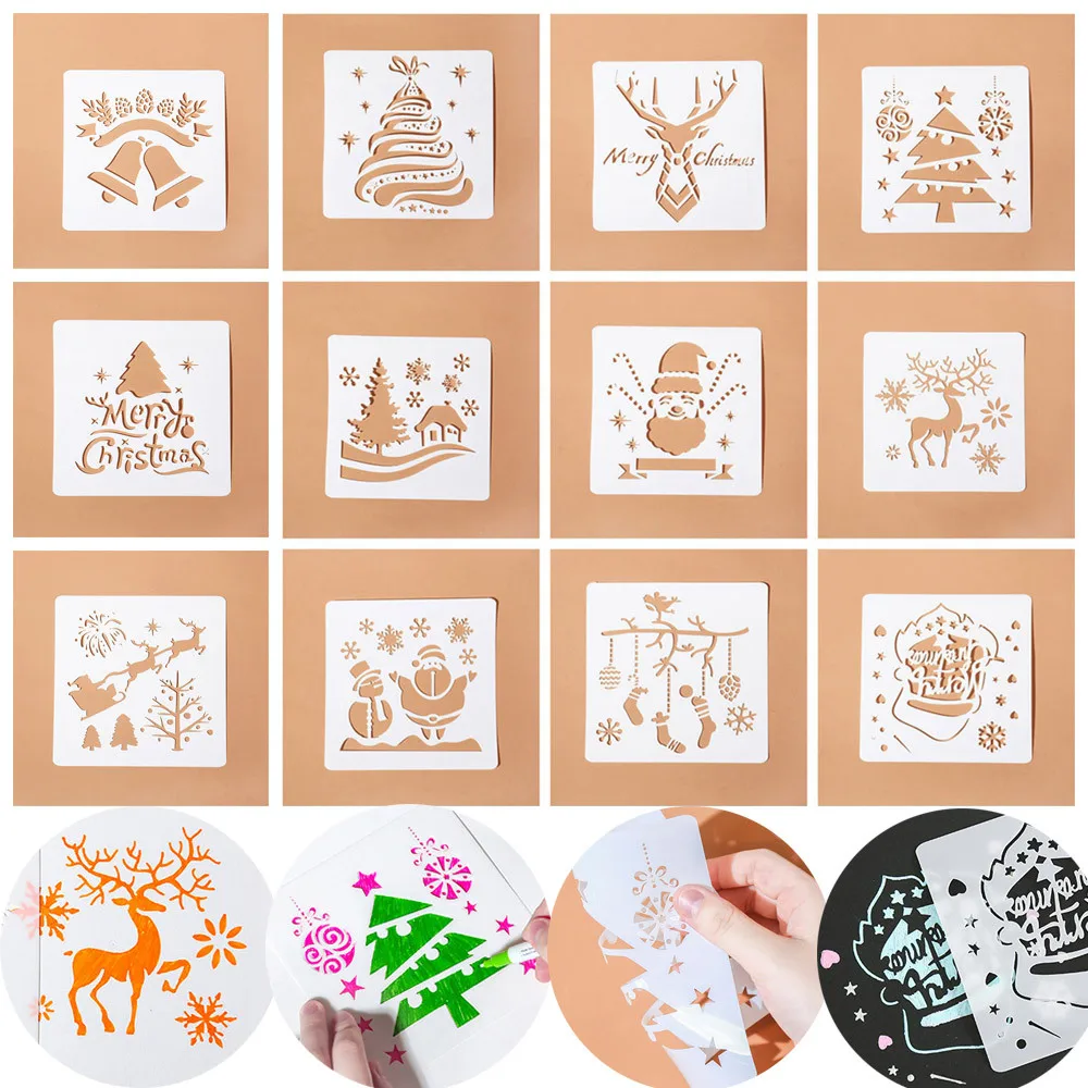12pcs/set DIY Craft Christmas Layering Stencils For Walls Painting Scrapbooking Stamp Album Decor Embossing Paper Card Template
12pcs/set DIY Craft Christmas Layering Stencils For Walls Painting Scrapbooking Stamp Album Decor Embossing Paper Card Template