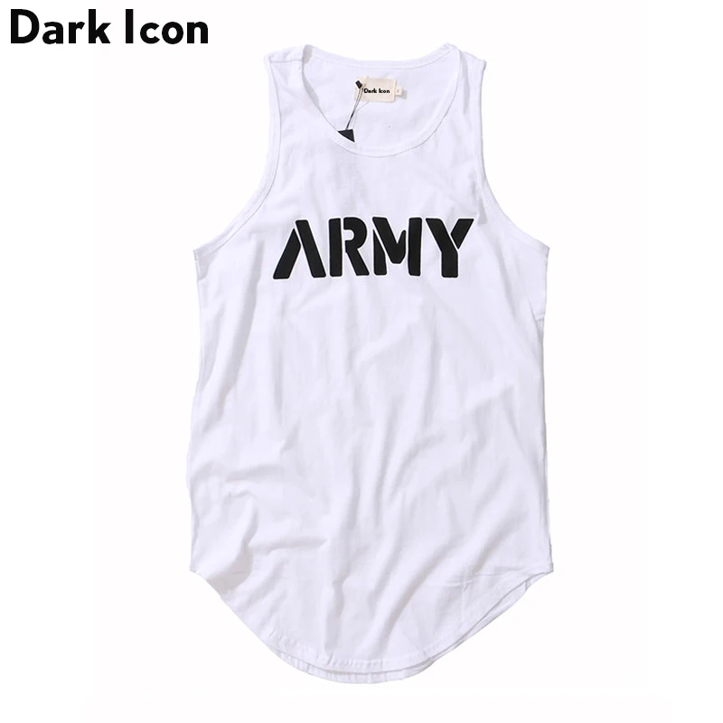 DARK ICON Letter Printed Curved Hem Hip Hop Tank Top Men Summer Extended Long Line Tank Top Black White
DARK ICON Letter Printed Curved Hem Hip Hop Tank Top Men Summer Extended Long Line Tank Top Black White
