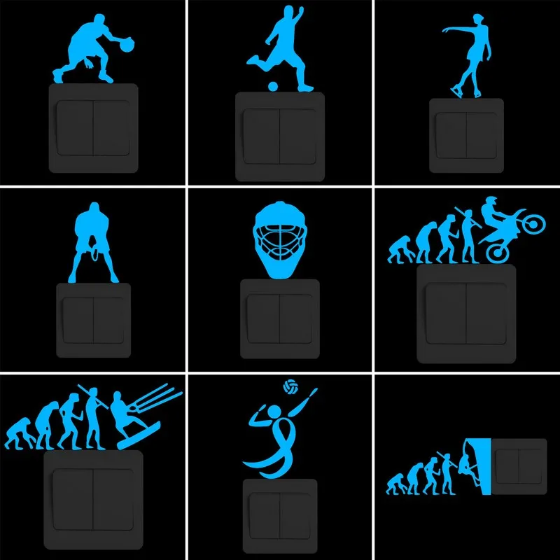 Personality Glow in the Dark Wall DIY Switch Sticker Sport Basketball/Football/Figure Skating/Tennis/Helmet/Evolution/Volleyball
Personality Glow in the Dark Wall DIY Switch Sticker Sport Basketball/Football/Figure Skating/Tennis/Helmet/Evolution/Volleyball