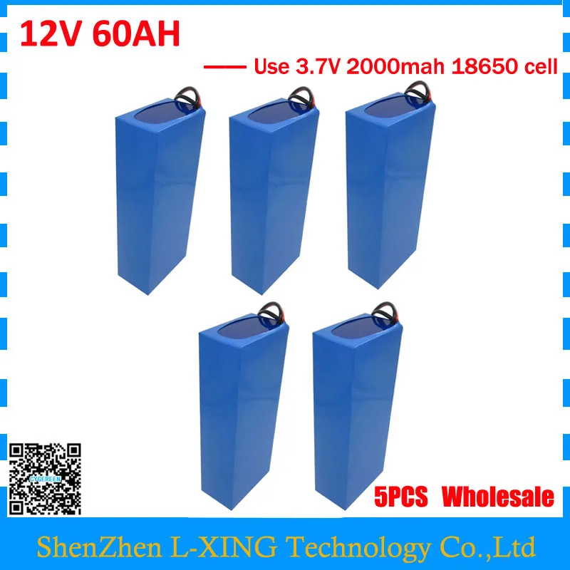 Wholesale 5pcs/lot 450W 12V 60AH battery 12 V 60AH 60000MAH Lithium ion battery 50A BMS for 12V 3S Battery 5A charger
Wholesale 5pcs/lot 450W 12V 60AH battery 12 V 60AH 60000MAH Lithium ion battery 50A BMS for 12V 3S Battery 5A charger