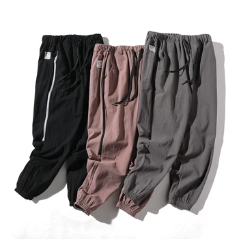 M-5XL Plus Size Summer Linen Pants Men Trousers With Pockets Hip Hop Black Stripe Man's Pencil Pants Male Joggers Clothing
M-5XL Plus Size Summer Linen Pants Men Trousers With Pockets Hip Hop Black Stripe Man's Pencil Pants Male Joggers Clothing