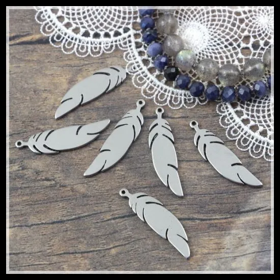 20pcs stainless steel feather pendants 304 steel charms classic jewelry findings for DIY jewelry making accessories silver color
20pcs stainless steel feather pendants 304 steel charms classic jewelry findings for DIY jewelry making accessories silver color
